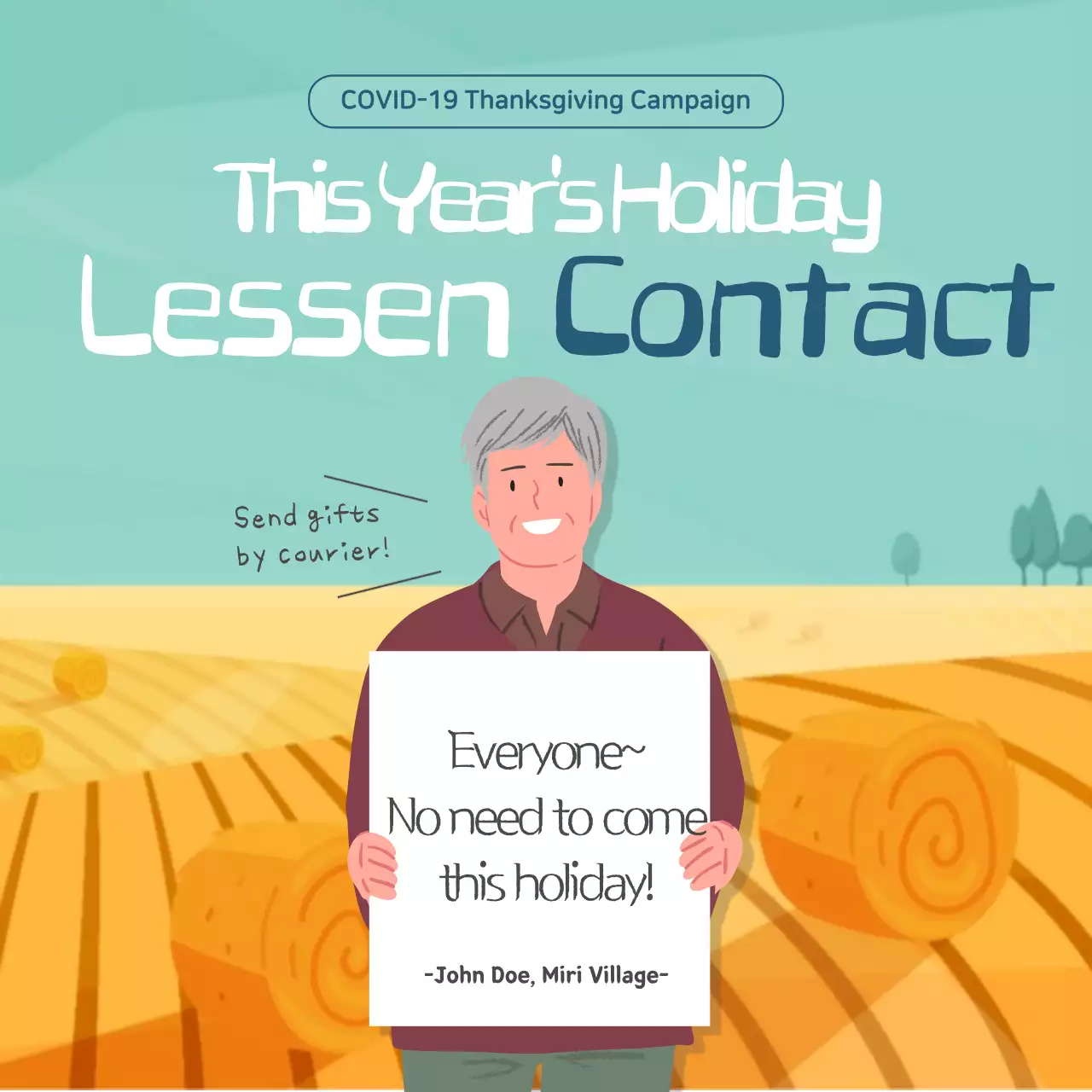 Teal Simple Holiday Announcement Instagram Post