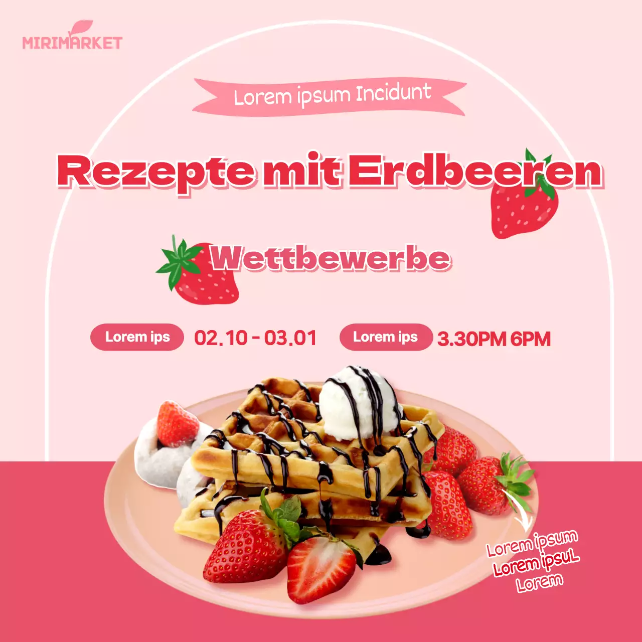 rosa ErdbeerenRezeptwettbewerb soziale Medien