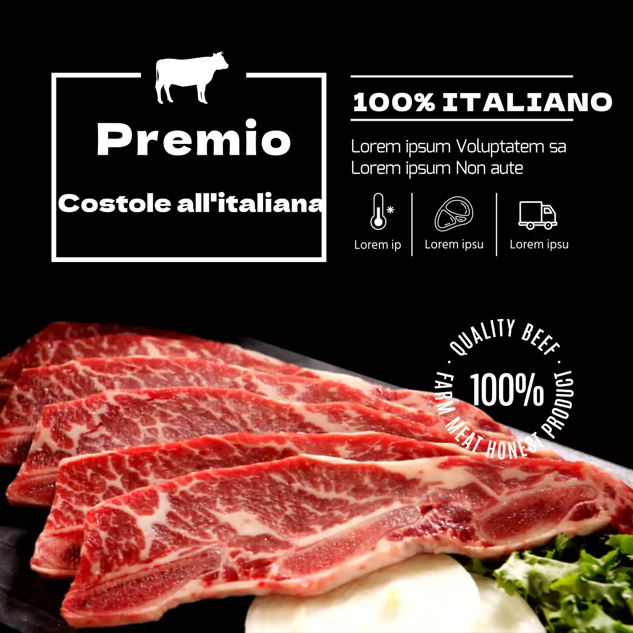 Vendita di bestiame di manzo nero premium LA rib