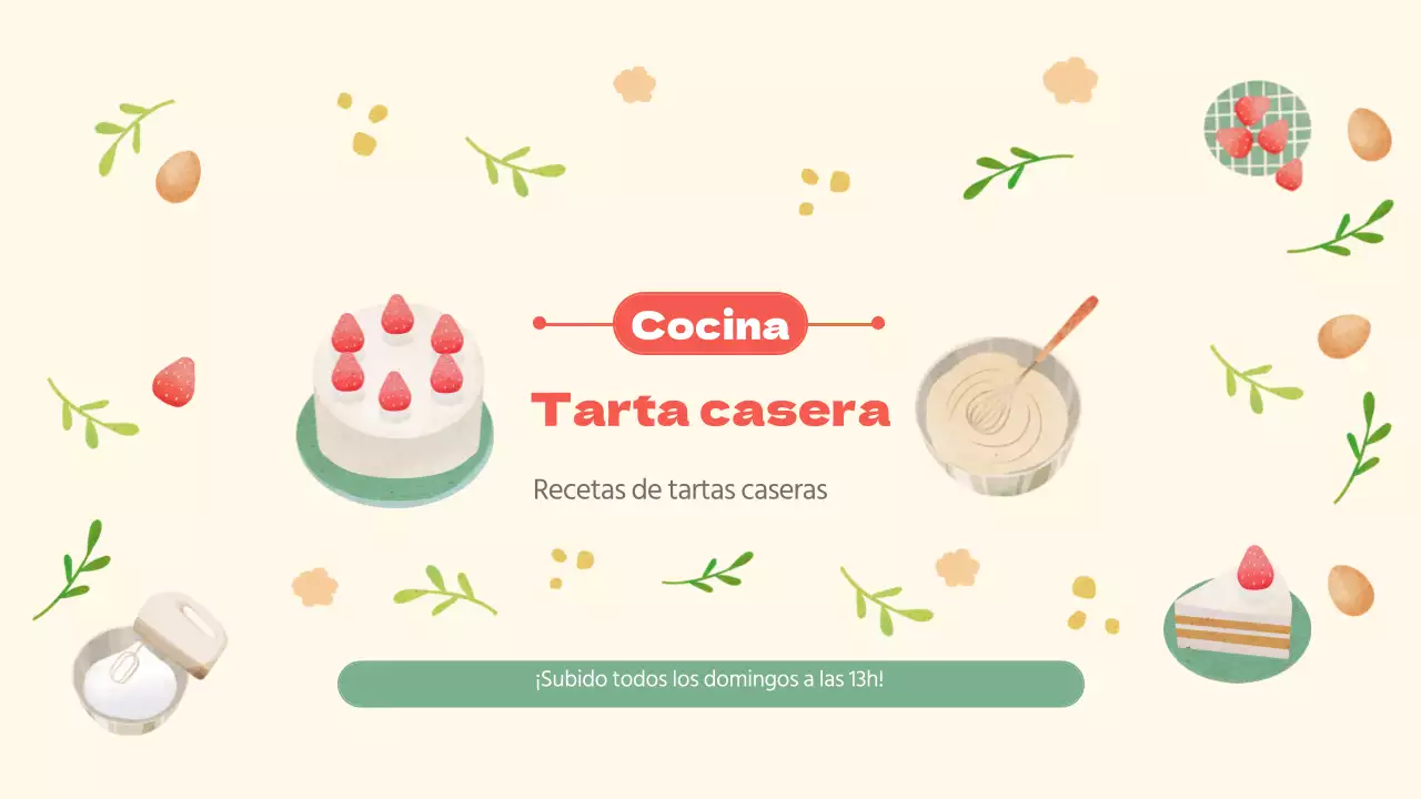 Bonito tema de recetas de repostería casera en verde y multicolor