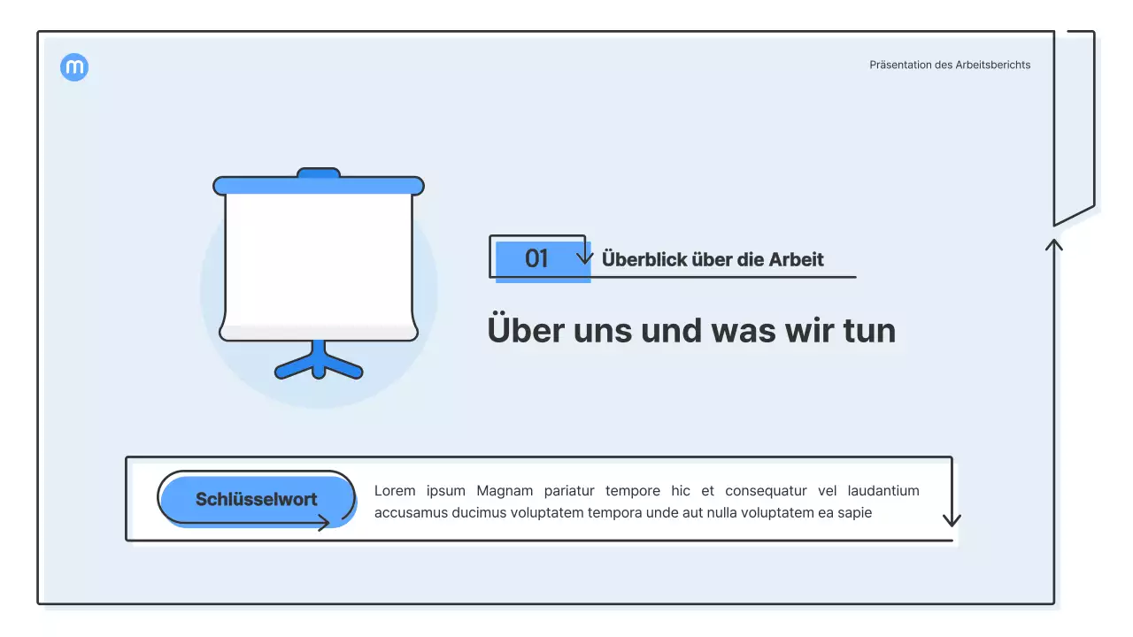 Punktformen mit hellblauen Pfeilen Business Presentation Kit