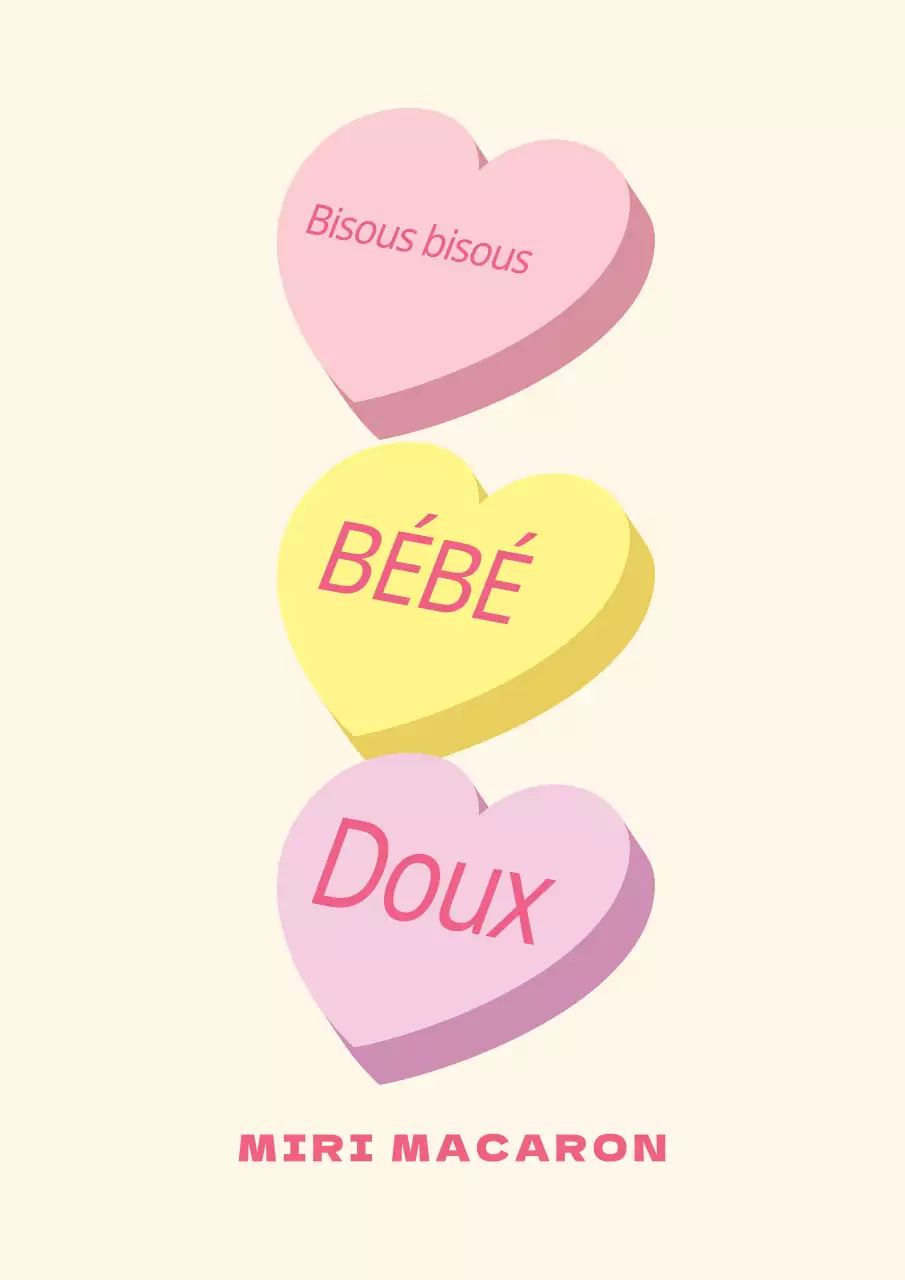 Affiche promotionnelle d'un café de macarons jaune et rose