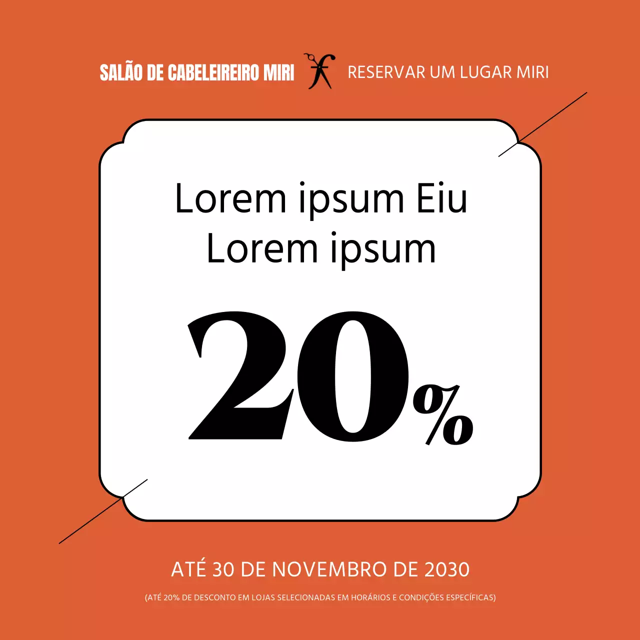 Um anúncio do proprietário da cantina da loja laranja e arrumada