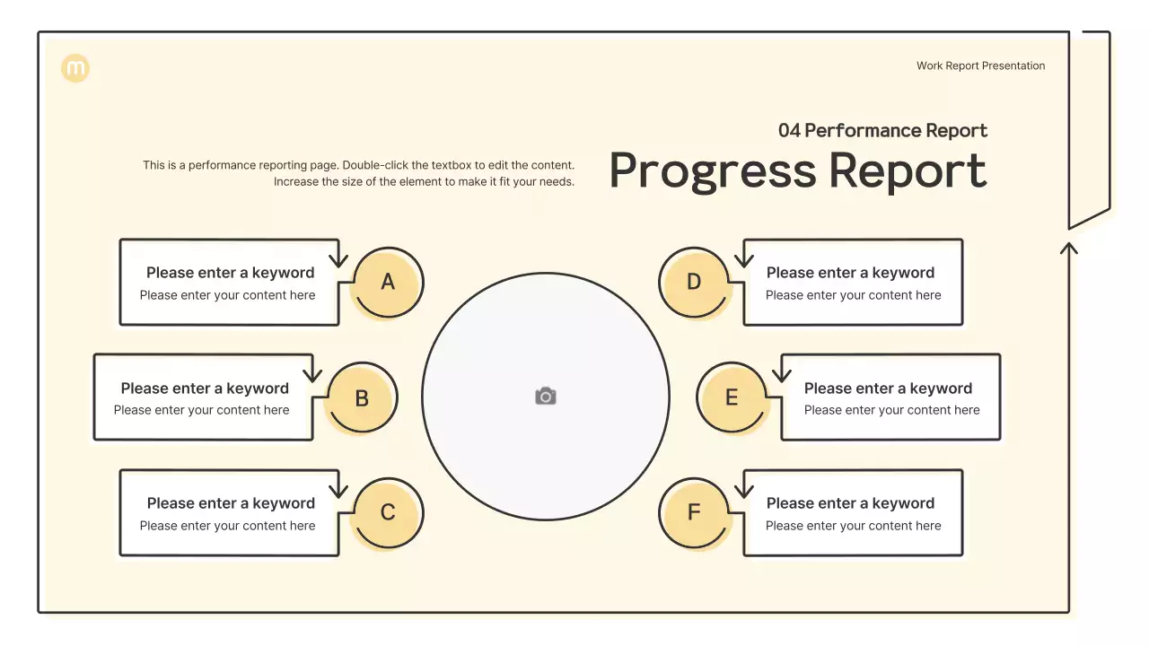Point shapes with light yellow arrows business presentation kit