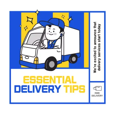 Blue Simple Delivery Announcement Social Media Post