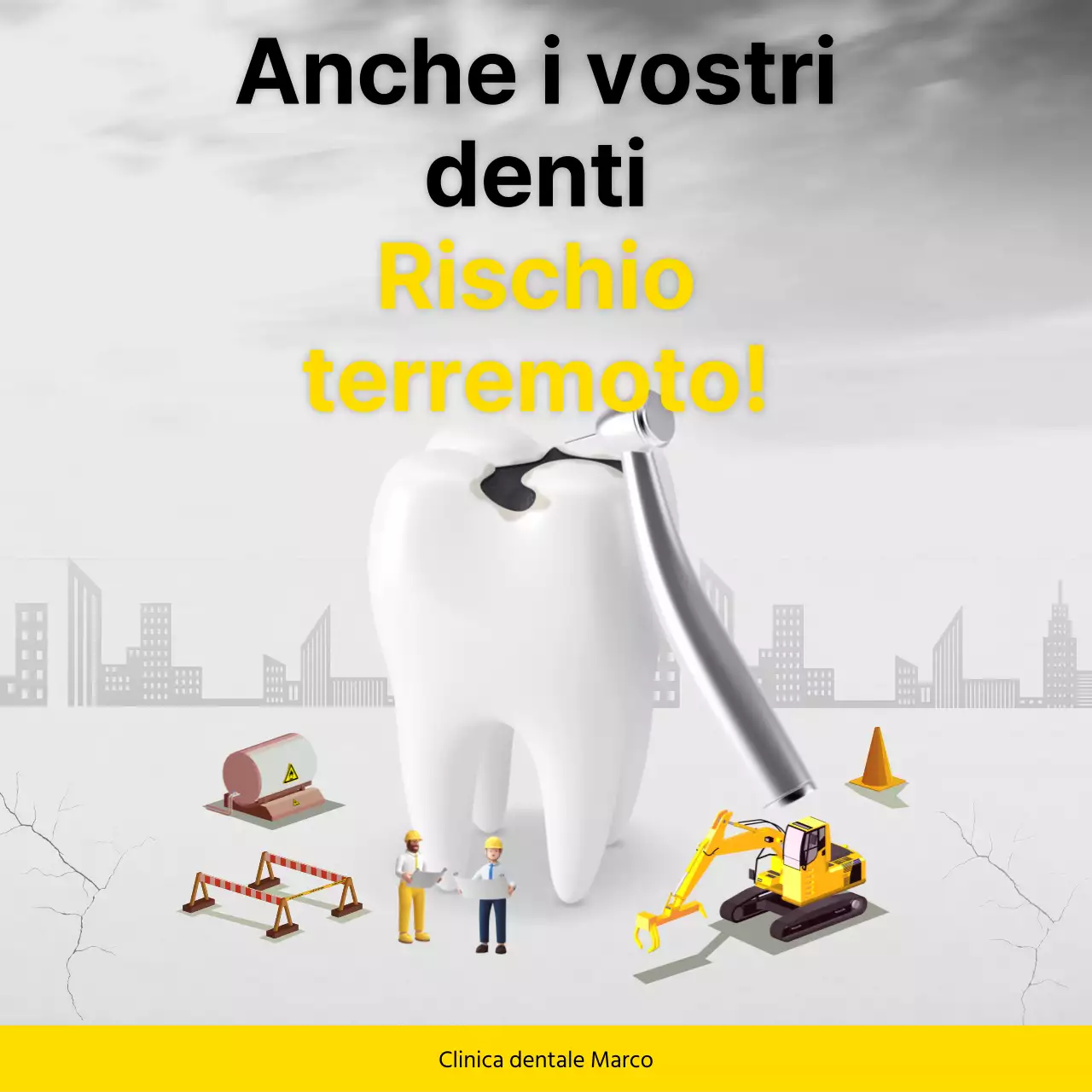 Promuovere uno studio dentistico moderno in giallo e grigio