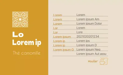 Logo ocre étiquette de détail pour thé à la camomille alimentaire soigné