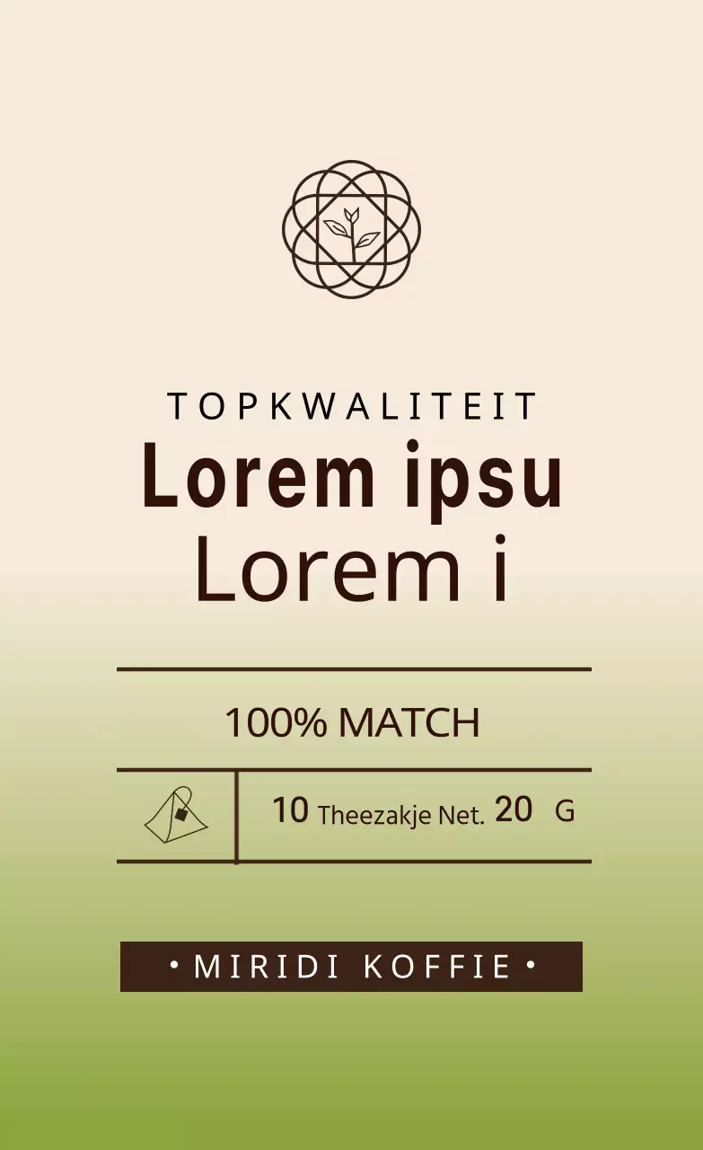 Nieuwjaarsdag Ivoor Geïllustreerd Café Groene Thee Label