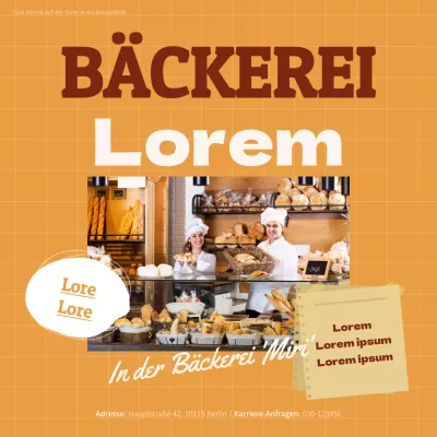 Personalanzeige mit orangefarbenem Hintergrund und braunen Textpunkten V2