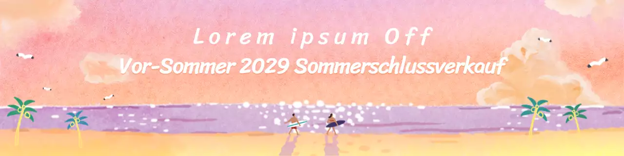 Sommerschlussverkauf mit gefühlvollen Aquarellillustrationen in Rosa und Lila