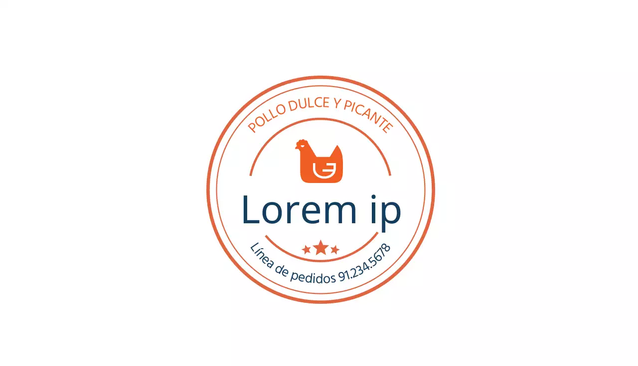 Naranja Azul Logotipo FotoRestaurante Pollo Gangjeong
