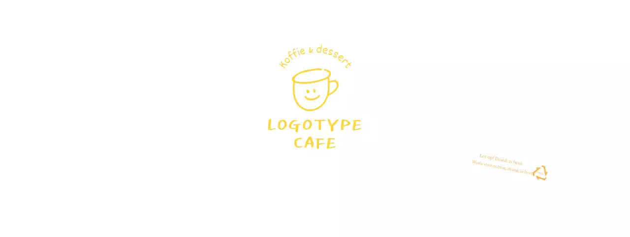 Witte gele handgetekende illustratie