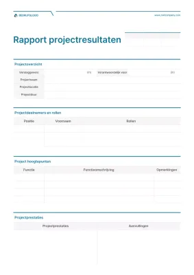 Eenvoudig concept projectrapport in wit en turquoise