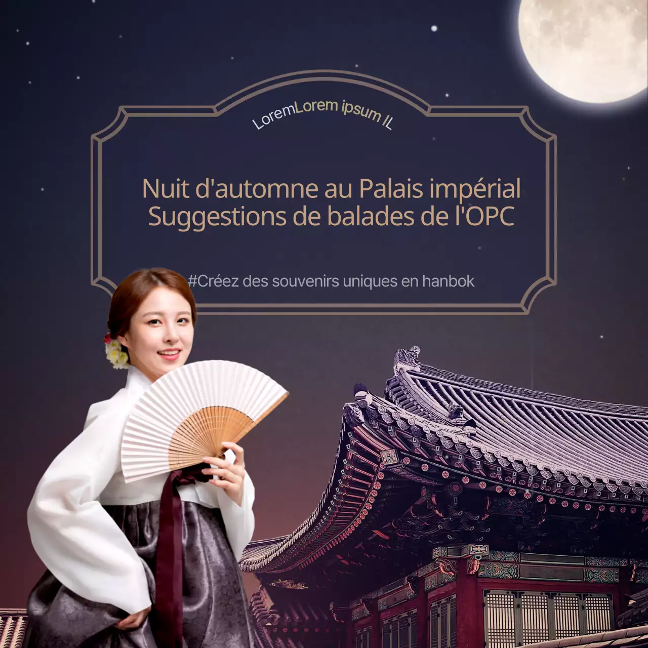 HanbokDaeyeo AutomnePromenade au palais de nuitLook TPOSuggestion Mode coréenne Hanbok Beauté