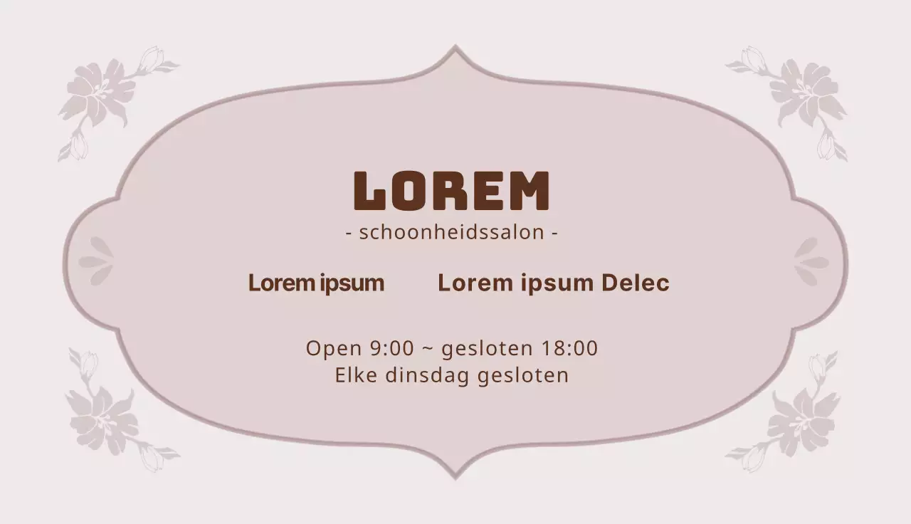 Roze paarse illustratie schoonheidssalon visitekaartje