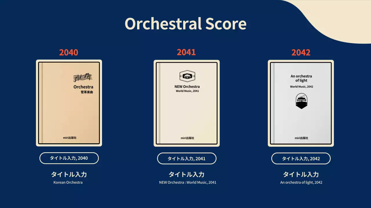 青 シンプル 音楽 ポートフォリオ プレゼンテーション