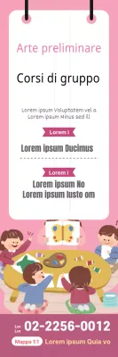 Illustrazione rosa promozione scuola d'arte carina