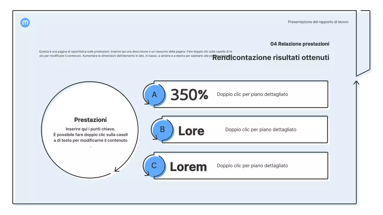 Forme puntiformi con frecce azzurre kit di presentazione aziendale