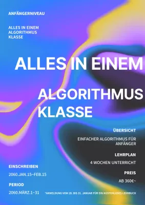 Algorithmische Anleitung für das Konzept des blauen, gelben und violetten Farbverlaufs