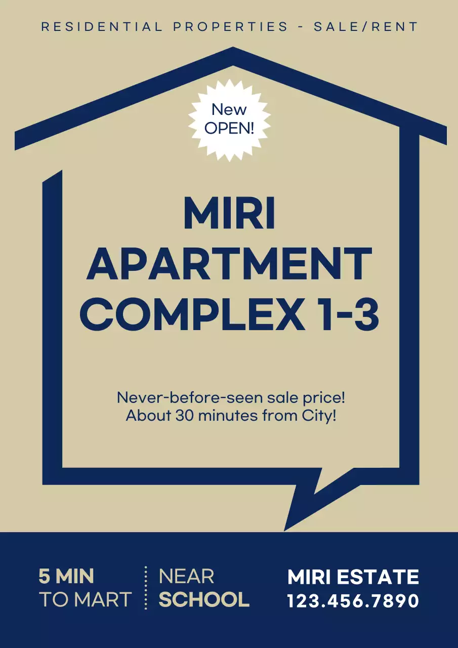 Beige Modern Apartment Promotion Poster