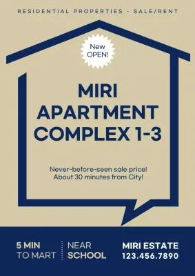 Beige Modern Apartment Promotion Poster