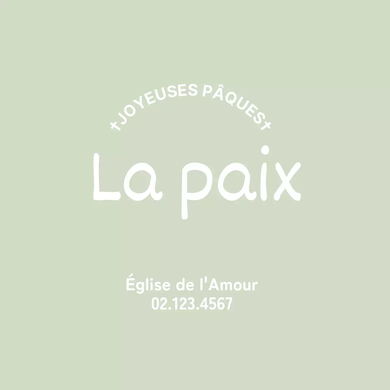 Mignonne étiquette d'église avec lettres vertes