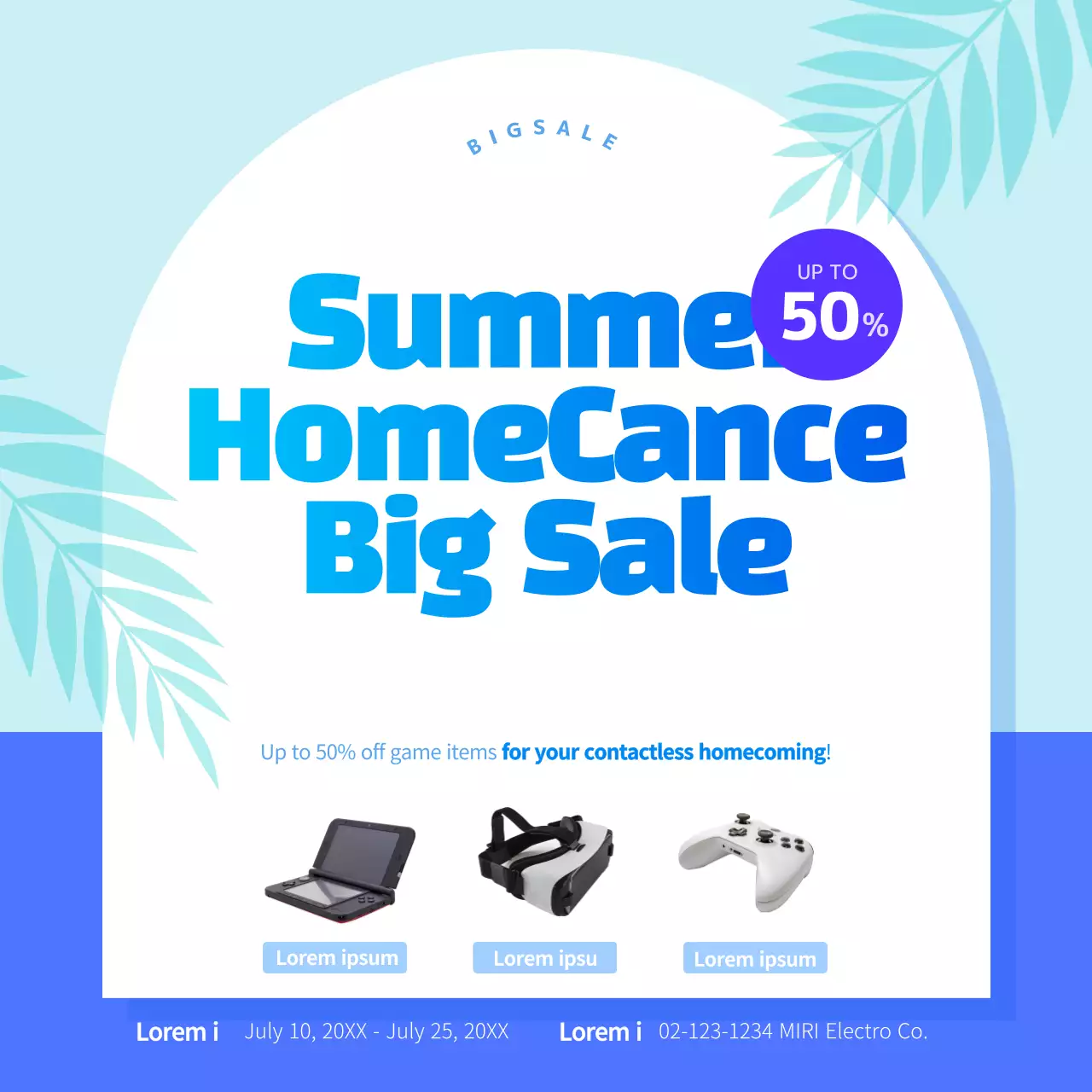 Blue Modern Summer Promotion Banner