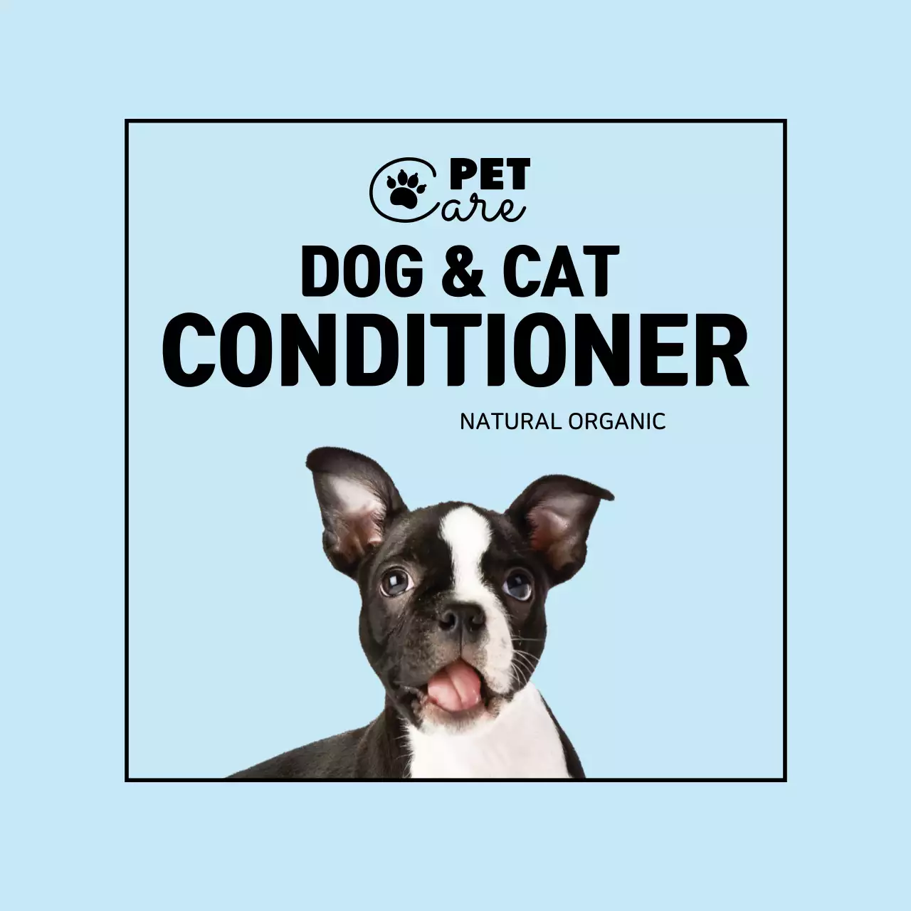 Foto logo biru muda Label makanan hewan peliharaan sederhana