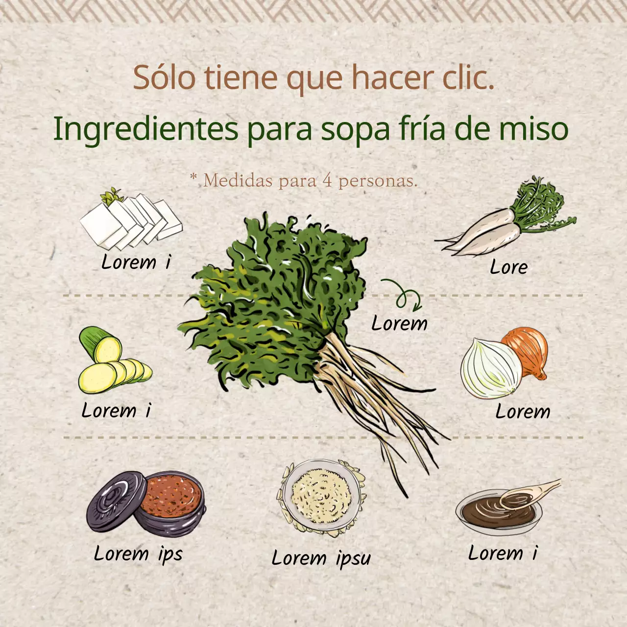 Receta de sopa fría de miso marrón y verde