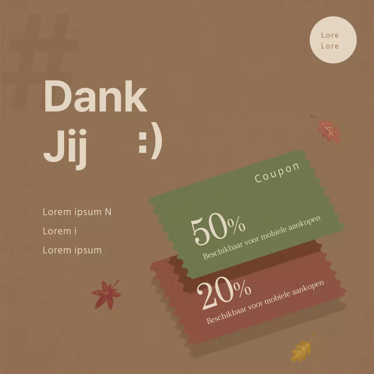 Bruine en witte coupon banner