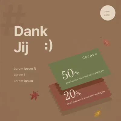 Bruine en witte coupon banner