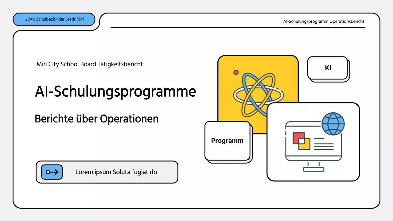 Hübsche blau-gelbe Präsentationsmappe für Ausbildungsberichte