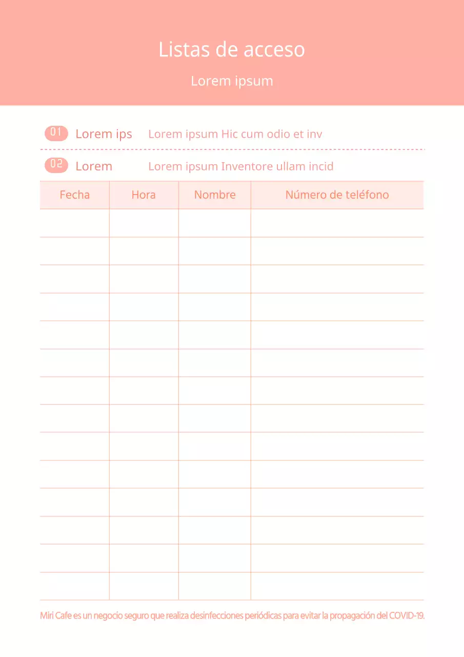 Póster con diseño sencillo de libro de visitas en rosa