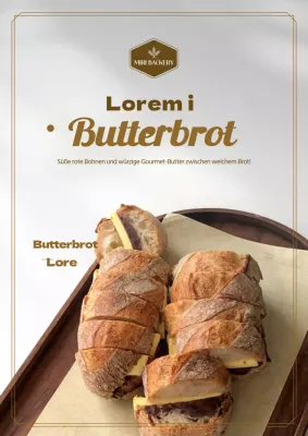 Fotos in Braun- und Grautönen hervorheben, um Ihr Bäckerei-Menü zu bewerben