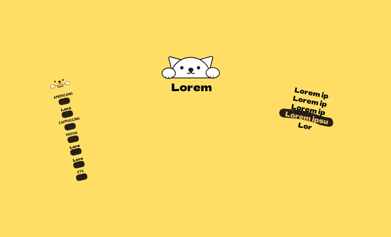 Gato amarelo Ilustração Pet Cafe
