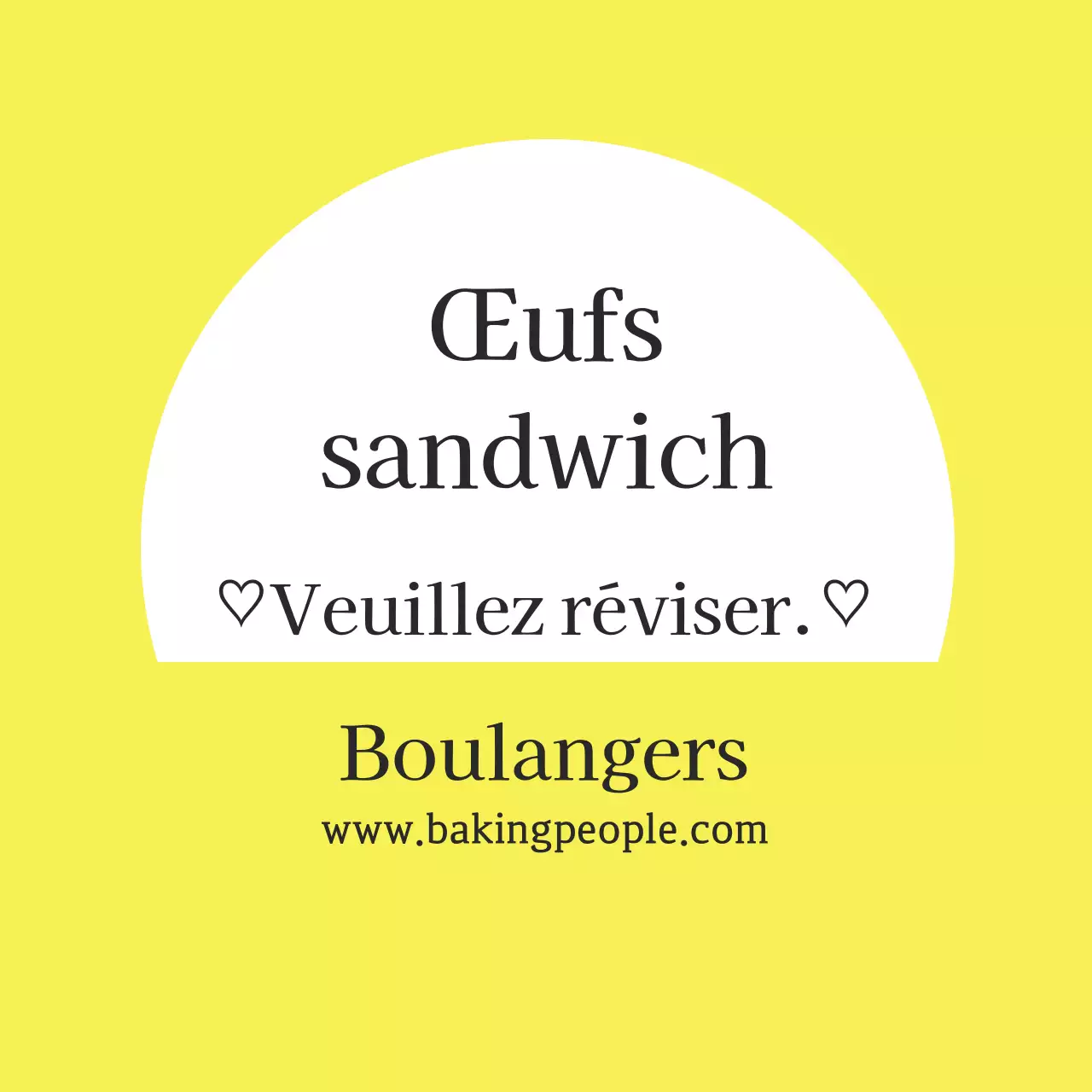 étiquette de boulangerie pour sandwich à l'œuf avec lettres jaunes