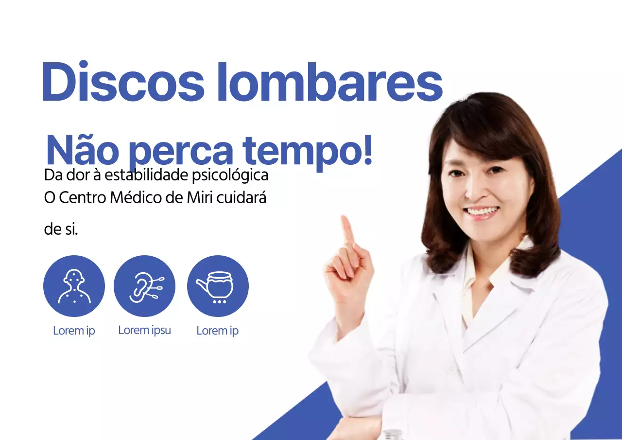Azul dor nas costas não suportar a dor Medicina Chinesa médico do sexo feminino publicidade hospitalar
