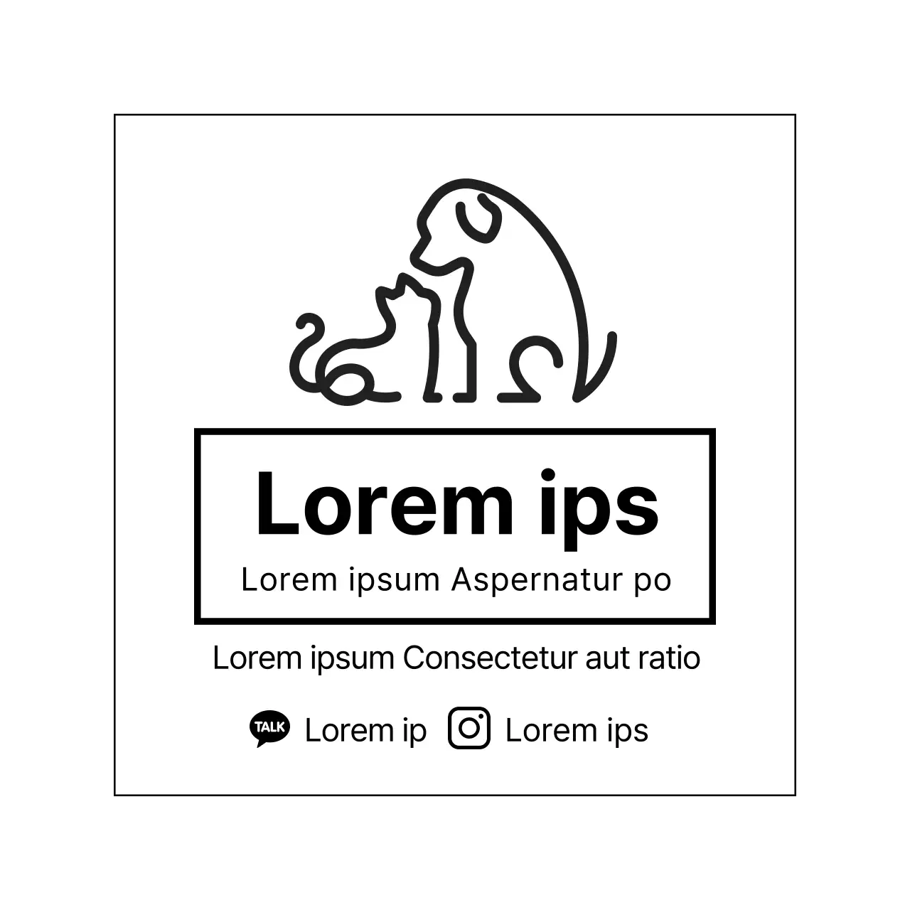 illustration noire logo simple animalerie étiquette