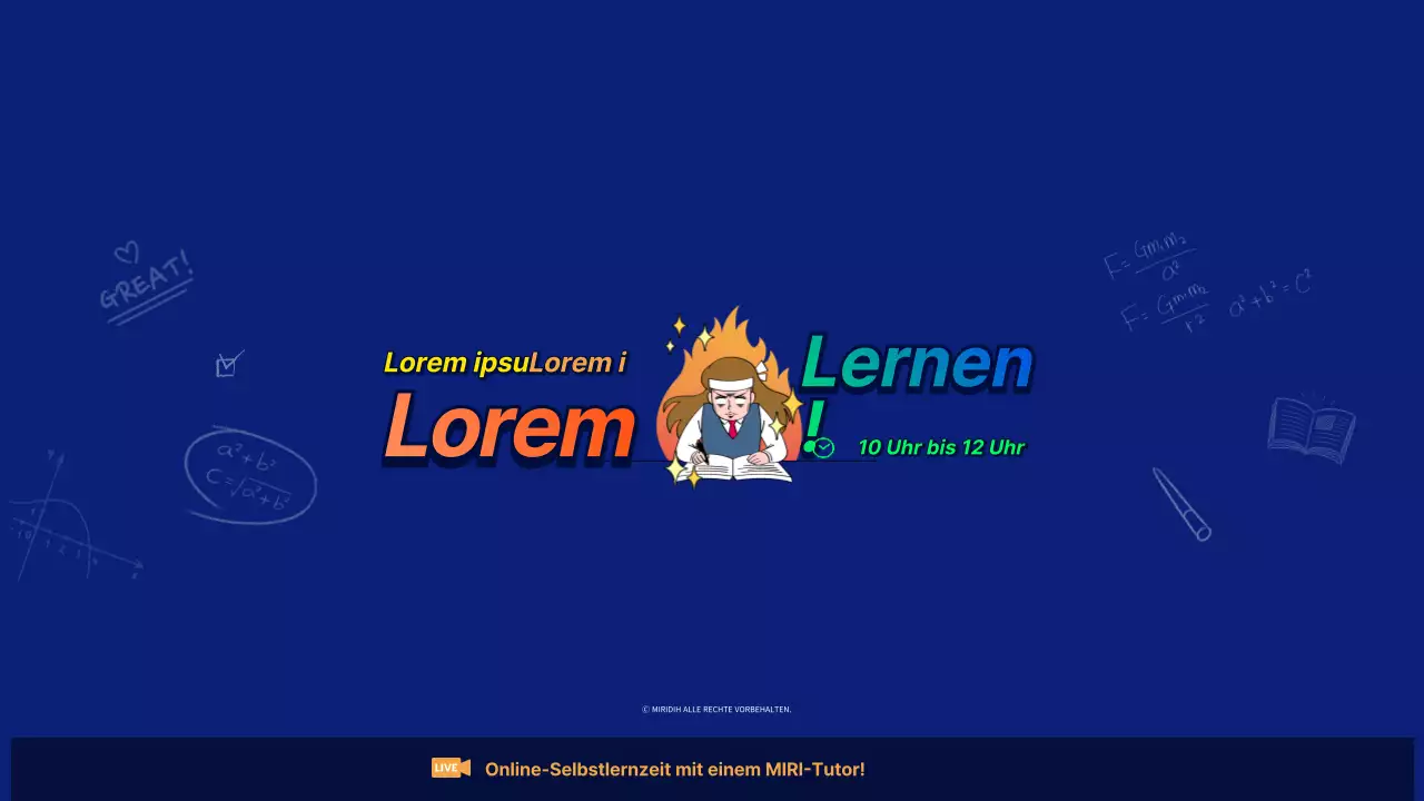 Lustige Cartoon-Elemente in Blau zum Lernen