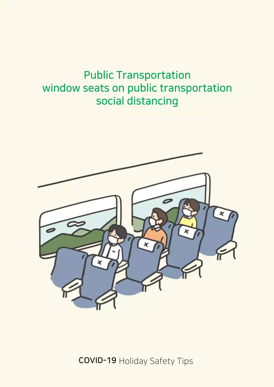 Màu be sạch sẽ giao thông công cộng giãn cách xã hội