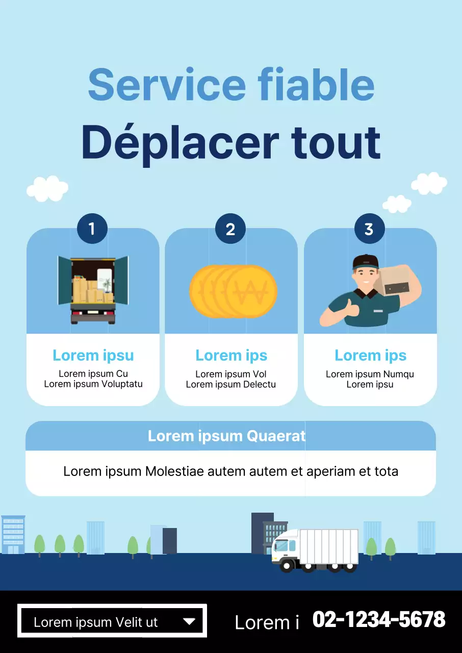 Blue Illustration promeut des services de déménagement propres