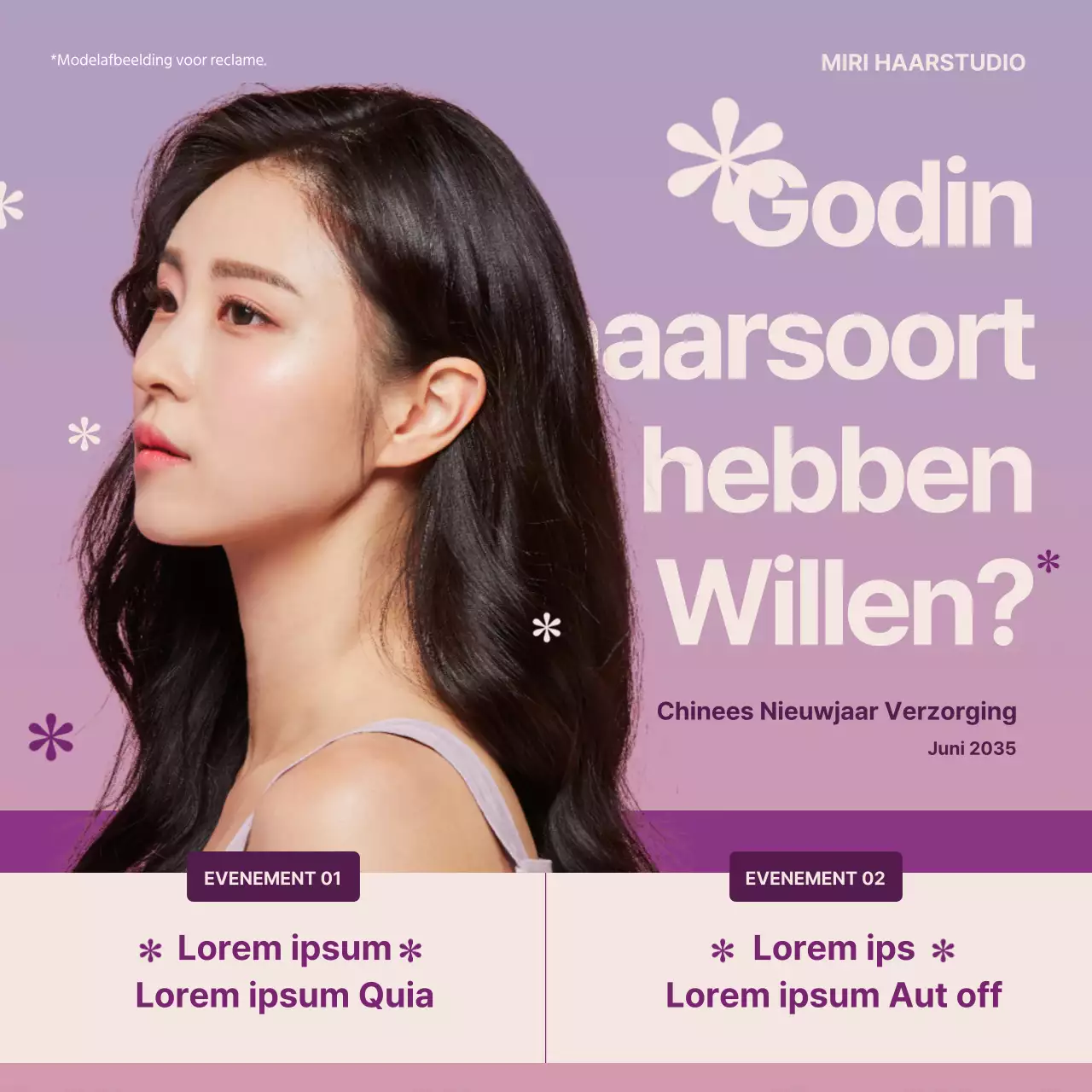 Thema haarstudio in roze en paars