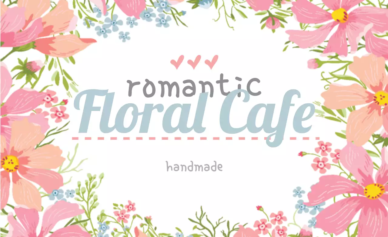 ピンク かわいい カフェ ロゴ ファンシーバナー