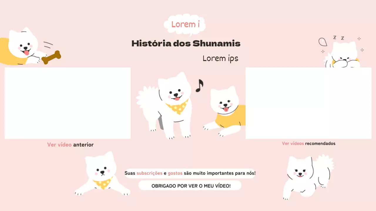 Um tema de vlog de cachorrinho giro em rosa e branco