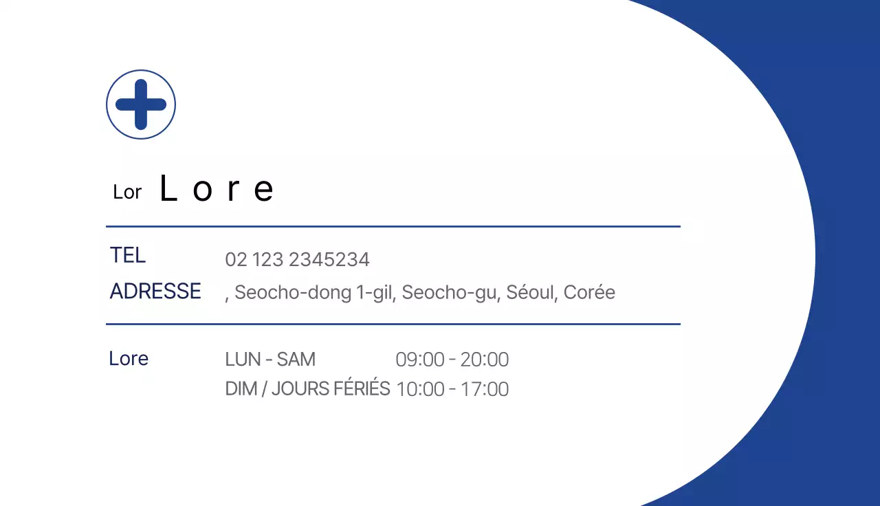 Illustration bleue, blanche et soignée d'une pharmacie