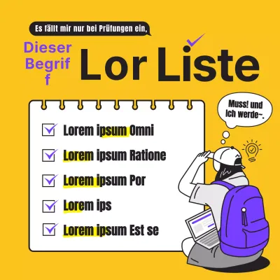 Die gelbe und violette College-Abschlussliste