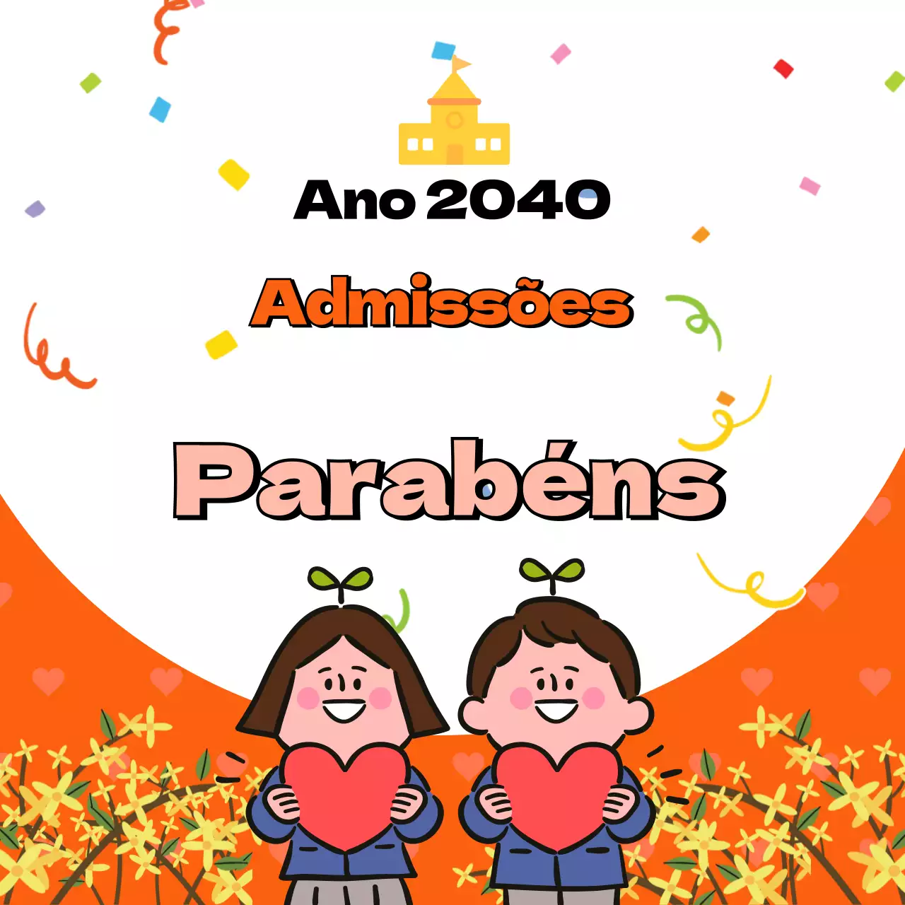 Vermelho Parabéns pelo seu novo emprego tipografia ilustração