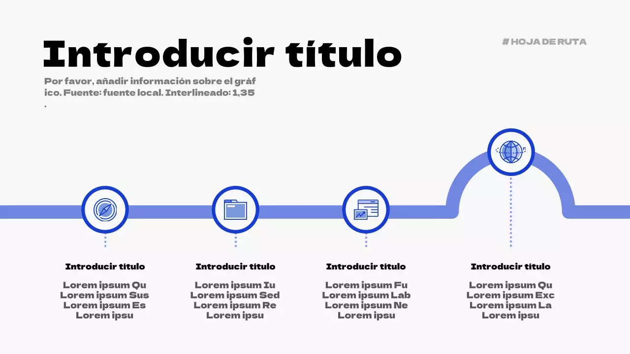 Diseño sencillo de gráfico de hoja de ruta en azul y azul marino