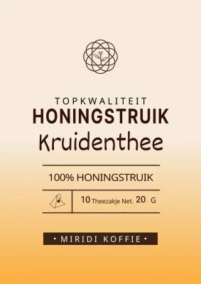 Eenvoudig etiketontwerp voor kruidenthee met gele kleurverlopen