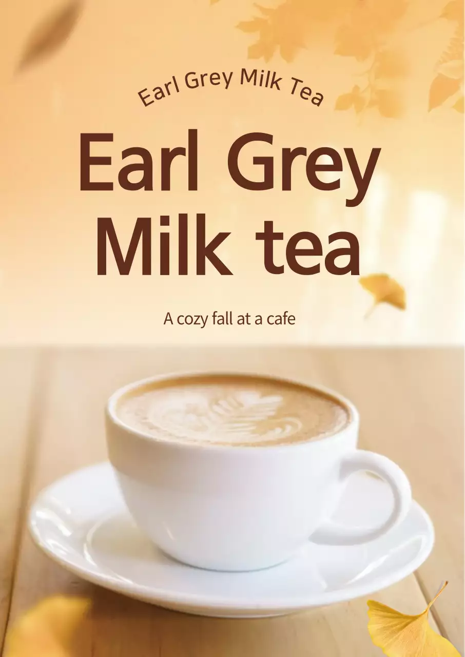 Khuyến mãi quán cà phê mùa thu ấm áp màu be mùa thu 